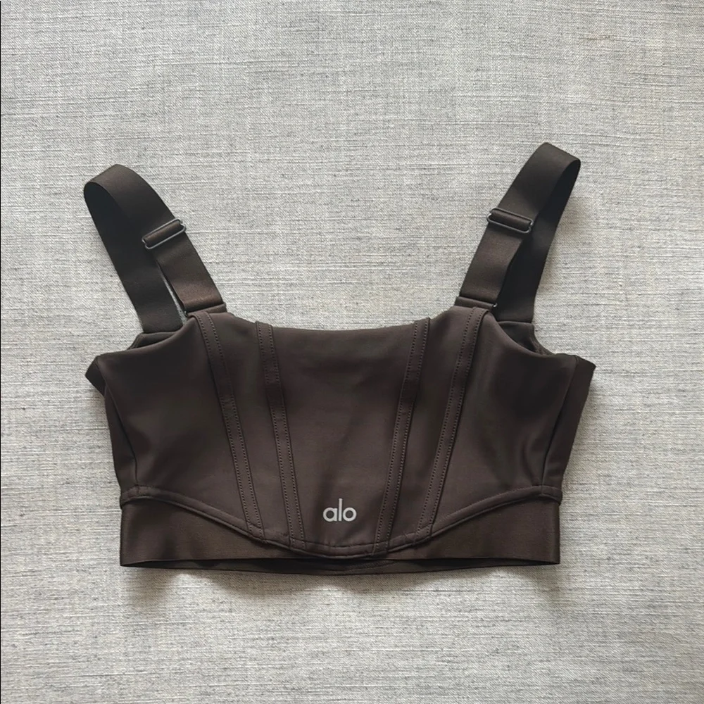 ALO brown corset sports bra NWOT - Picture 2 of 2